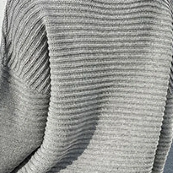 Gray Cutout Horizontal Rib-Knit Sweater - Picture 3 of 5